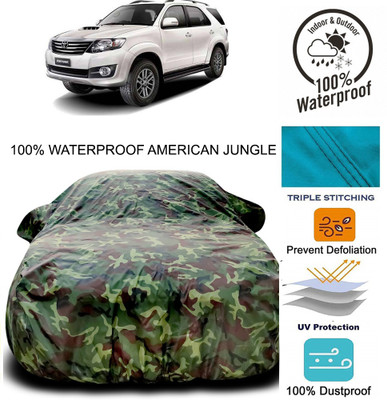 MoTRoX Car Cover For Toyota Fortuner Old (With Mirror Pockets)(Brown, Green)