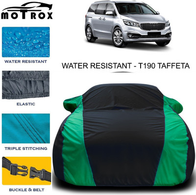MoTRoX Car Cover For Kia Carnival (With Mirror Pockets)(Green, Black)