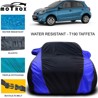 MoTRoX Car Cover For Nissan Micra (With Mirror Pockets)(Blue)