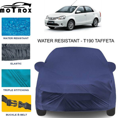 MoTRoX Car Cover For Toyota Etios (With Mirror Pockets)(Blue)