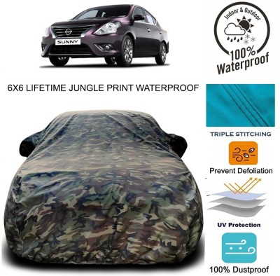 Gavya Car Cover For Nissan Sunny (With Mirror Pockets)(Multicolor)