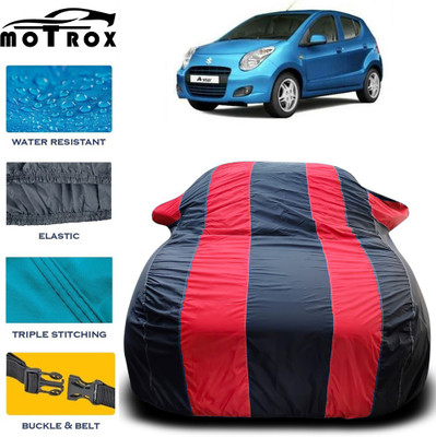 MoTRoX Car Cover For Maruti Suzuki A-Star (With Mirror Pockets)(Red, Grey)