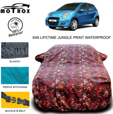 MoTRoX Car Cover For Maruti Suzuki A-Star (With Mirror Pockets)(Green)