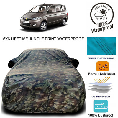 HAAMAR Car Cover For Chevrolet Enjoy (With Mirror Pockets)(Green)