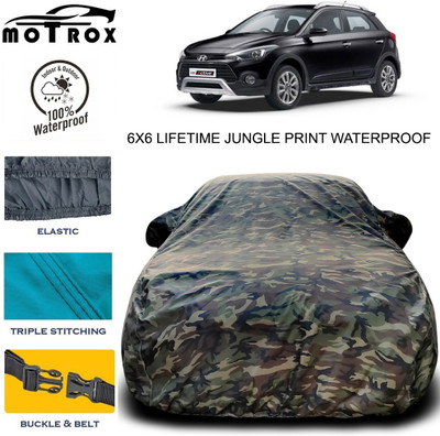 MoTRoX Car Cover For Hyundai i20 Active (With Mirror Pockets)(Green)