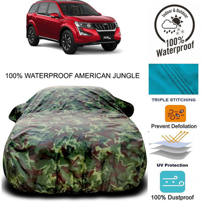 HAAMAR Car Cover For Mahindra XUV 500 (With Mirror Pockets)(Brown, Green)