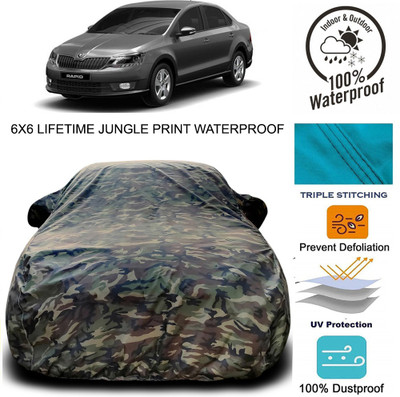 MoTRoX Car Cover For Skoda Rapid (With Mirror Pockets)(Multicolor)