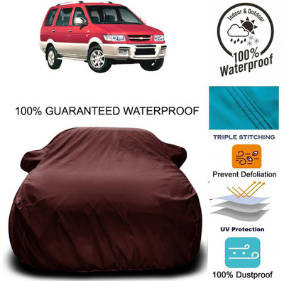 NUMBOR ONE Car Cover For Chevrolet Tavera (With Mirror Pockets)(Maroon)