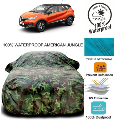 Gavya Car Cover For Renault Captur (With Mirror Pockets)(Brown, Green)