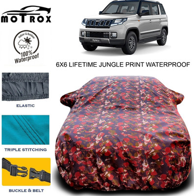 MoTRoX Car Cover For Mahindra TUV300 (With Mirror Pockets)(Green)