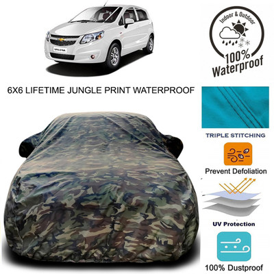 Gavya Car Cover For Chevrolet UVA (With Mirror Pockets)(Green)
