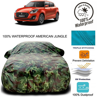 ProRox Car Cover For Maruti Suzuki Swift (With Mirror Pockets)(Brown, Green)