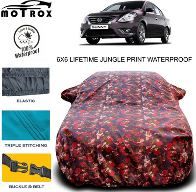 MoTRoX Car Cover For Nissan Sunny (With Mirror Pockets)(Multicolor)