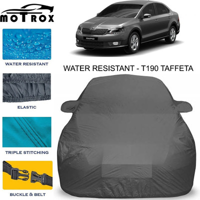 MoTRoX Car Cover For Skoda Rapid (With Mirror Pockets)(Grey)