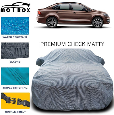 MoTRoX Car Cover For Volkswagen Vento (With Mirror Pockets)(Grey)