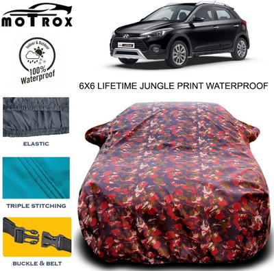 MoTRoX Car Cover For Hyundai i20 Active (With Mirror Pockets)(Green)