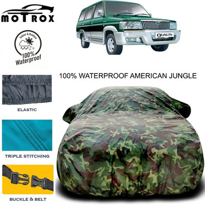 MoTRoX Car Cover For Toyota Qualis (With Mirror Pockets)(Green)