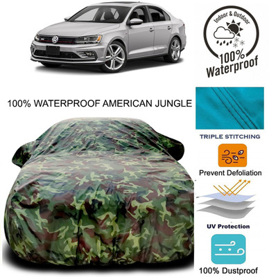 THE REAL ARV Car Cover For Volkswagen Jetta (With Mirror Pockets)(Multicolor)