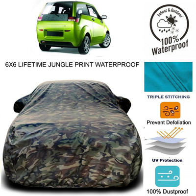 THE REAL ARV Car Cover For Mahindra Reva (With Mirror Pockets)(Green)