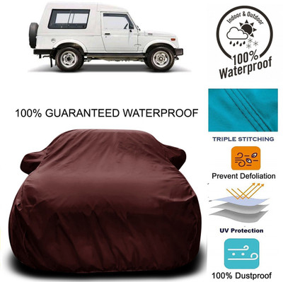 MoTRoX Car Cover For Maruti Suzuki Gypsy MG-410 (With Mirror Pockets)(Maroon)