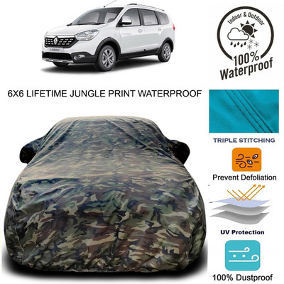 MoTRoX Car Cover For Renault Lodgy (With Mirror Pockets)(Green)