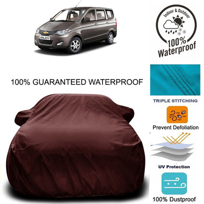 MoTRoX Car Cover For Chevrolet Enjoy (With Mirror Pockets)(Maroon)