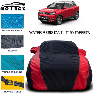 MoTRoX Car Cover For Mahindra XUV 300 (With Mirror Pockets)(Red, Black)