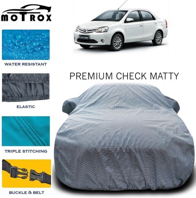 MoTRoX Car Cover For Toyota Etios (With Mirror Pockets)(Grey)