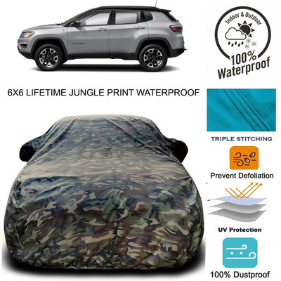 MoTRoX Car Cover For Jeep Compass (With Mirror Pockets)(Multicolor)