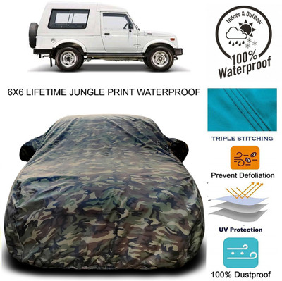 Gavya Car Cover For Maruti Suzuki Gypsy MG-410 (With Mirror Pockets)(Green)