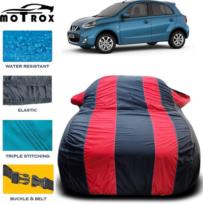 MoTRoX Car Cover For Nissan Micra (With Mirror Pockets)(Red)