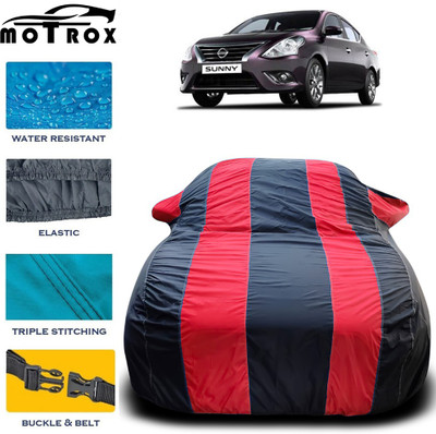 MoTRoX Car Cover For Nissan Sunny (With Mirror Pockets)(Red)