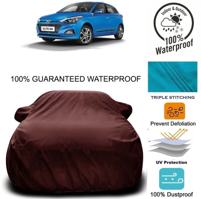 CoNNexXxionS Car Cover For Hyundai Elite i20 (With Mirror Pockets)(Maroon)