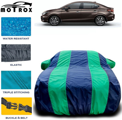 MoTRoX Car Cover For Honda City ZX (With Mirror Pockets)(Green)
