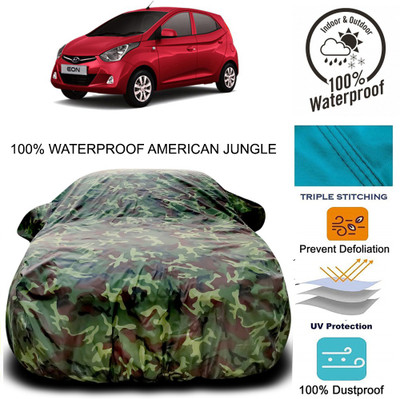 THE REAL ARV Car Cover For Hyundai Eon (With Mirror Pockets)(Multicolor)