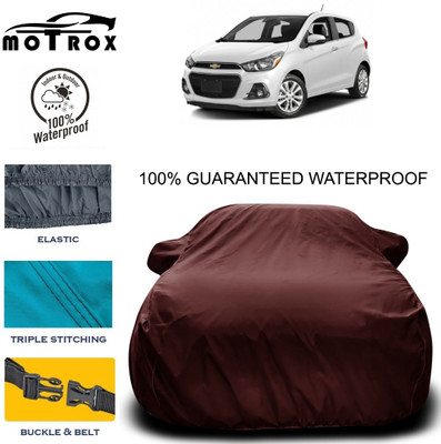 MoTRoX Car Cover For Chevrolet Spark (With Mirror Pockets)(Maroon)