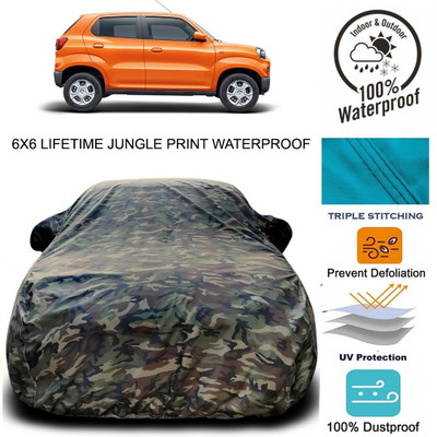 NUMBOR ONE Car Cover For Maruti Suzuki S-Presso (With Mirror Pockets)(Green)