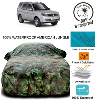 MoTRoX Car Cover For Tata Safari Storme (With Mirror Pockets)(Brown, Green)