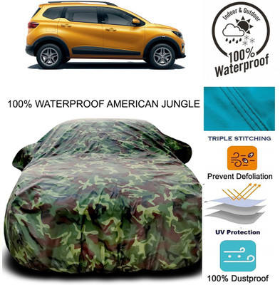 APNEK Car Cover For Renault Triber (With Mirror Pockets)(Brown, Green)