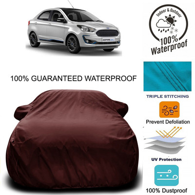 MoTRoX Car Cover For Ford Figo Aspire (With Mirror Pockets)(Maroon)