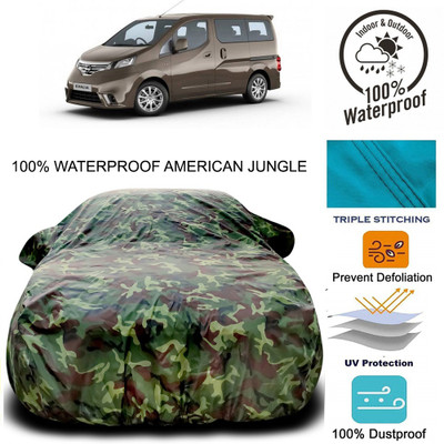 Gavya Car Cover For Nissan Evalia (With Mirror Pockets)(Brown, Green)