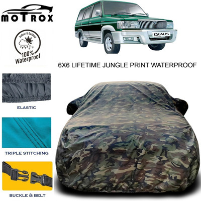 MoTRoX Car Cover For Toyota Qualis (With Mirror Pockets)(Green)