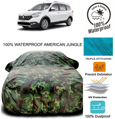 MoTRoX Car Cover For Renault Lodgy (With Mirror Pockets)(Brown, Green)