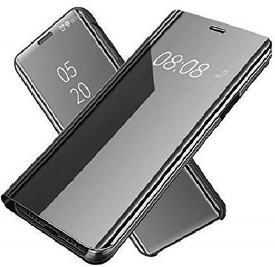 Senix Flip Cover for Oppo Reno 2Z/2F Luxury Mirror Stand View Flip Back Cover Compatible With Luxury Stand(Black, Cases with Holder, Pack of: 1)