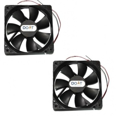 Doat 2-Pic 24V DC Fan 80X80X25MM Cabinet 3-Inch Square Cooling fan Cooler(Black)