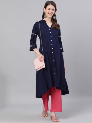 Antaran Women High Low Blue Dress