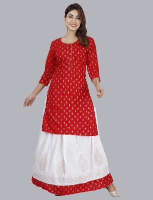 ARU'S WORLD Women Kurta Skirt Set