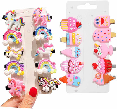 alamodey Multipack of 2: It includes 2cards of baby unicorns Hair Clip(Multicolor)