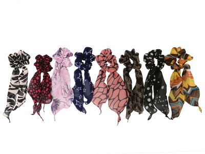 Matkooz GEORGETTE SCARF SCRUNCHIES Rubber Band(Multicolor)