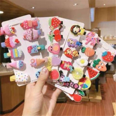 Gogi Enterprises 10pcs Rainbow Unicorn Ice Cream Hair Clips Set (Multicolor) Hair Accessory Set(Pink)